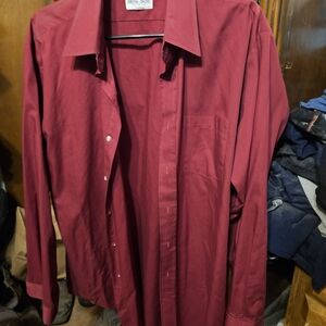 Men's Red Button-Up Shirt